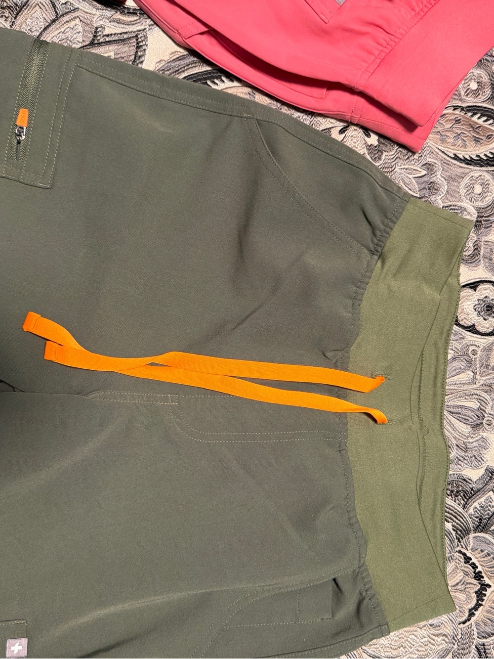 Figs high waisted yola skinny scrub pants Moss